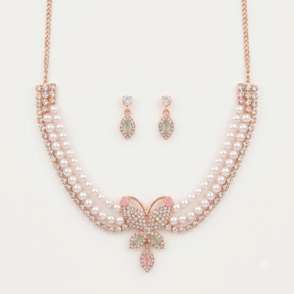 Mariposa Pearl & Butterfly Choker