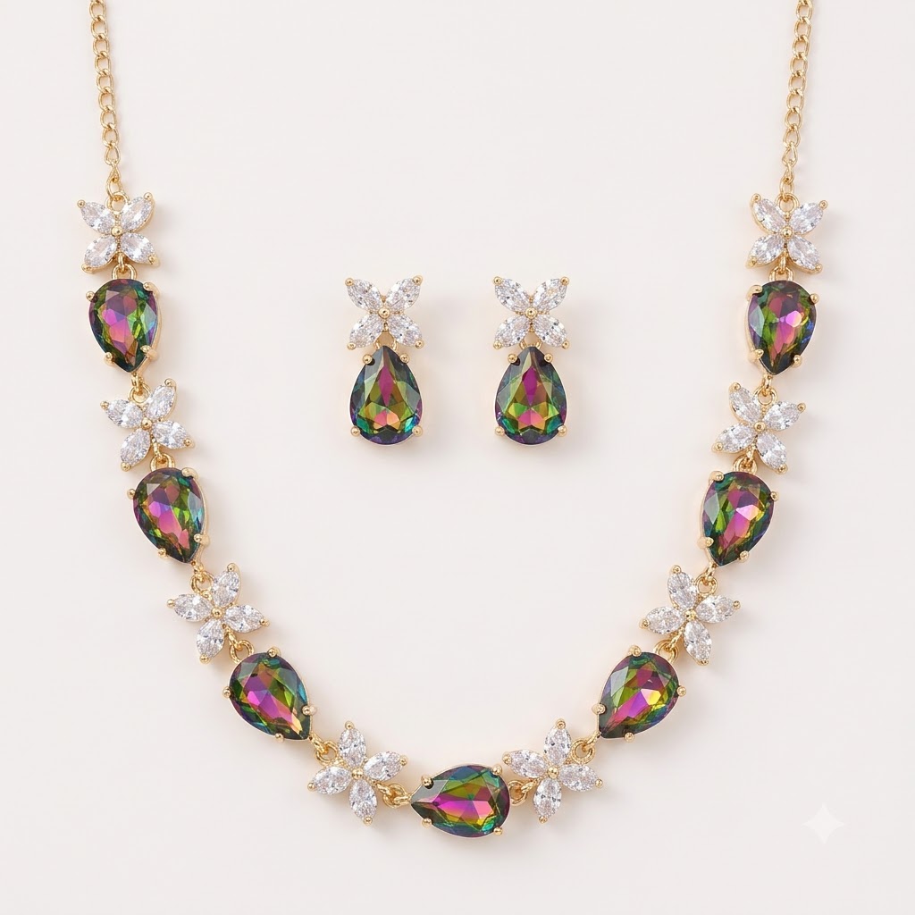 Mystic Topaz Butterfly Garland Set